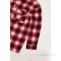 Groothandel Stretch Plaid Flanel Fashion Heren Custom Shirt